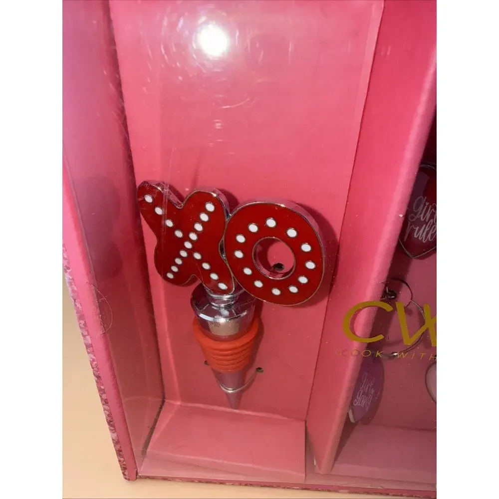 CWC Wine Glass Charms & Bottle Stopper Set Galentine's Day Showers Bridal